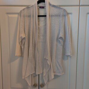 Beverly Drive White Lace Cardigan, Size 1X
